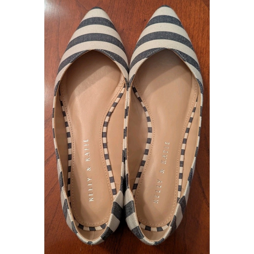 Kelly & Katie Nassie Denim Large Striped‎ Shoes Size 7